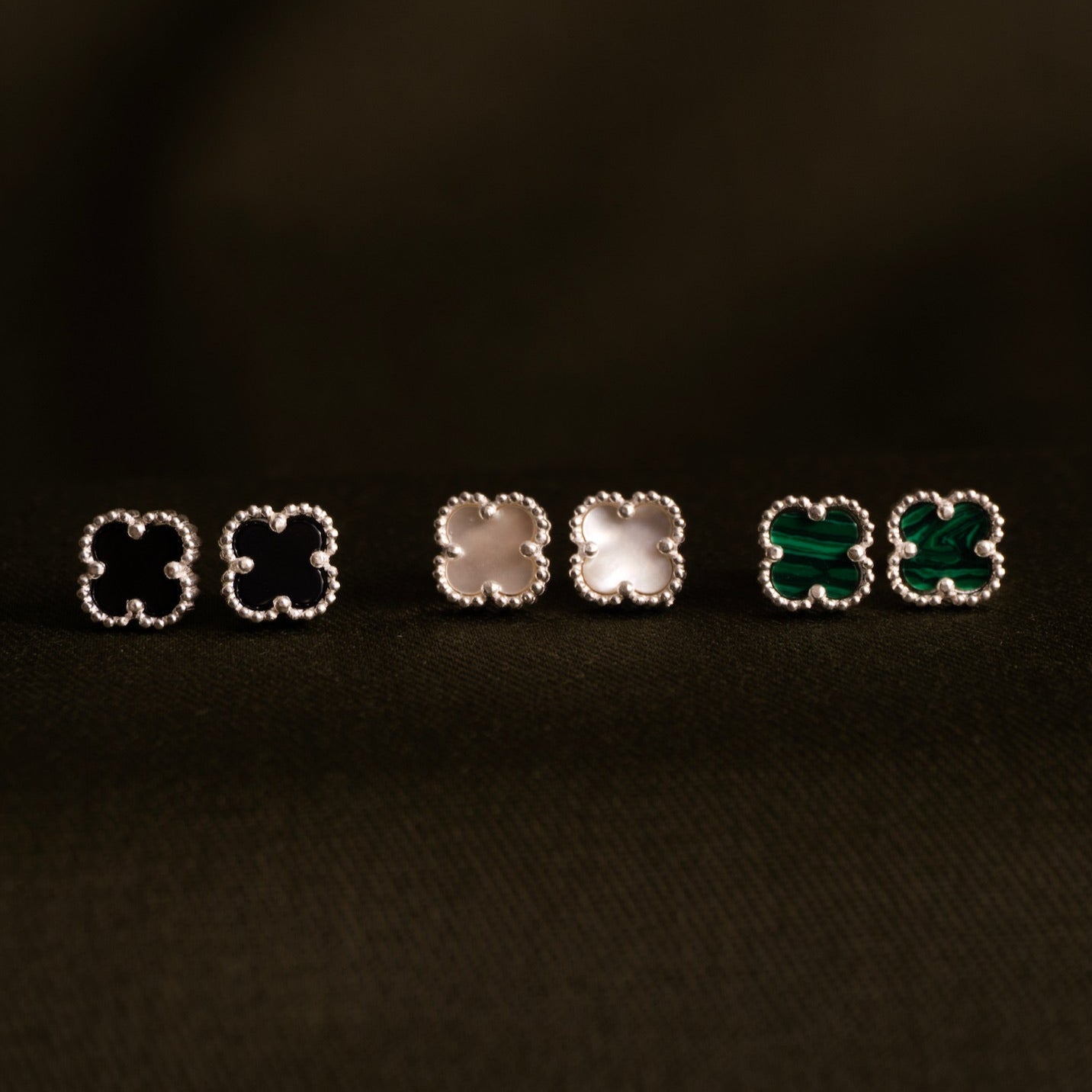 Aretes trébol plata 925