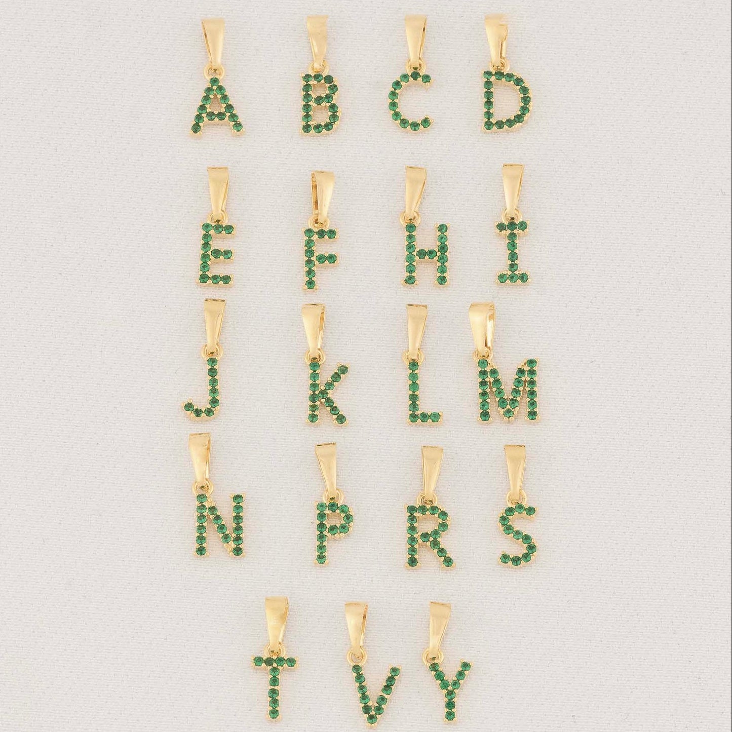 Dije Inicial Zircones Verde