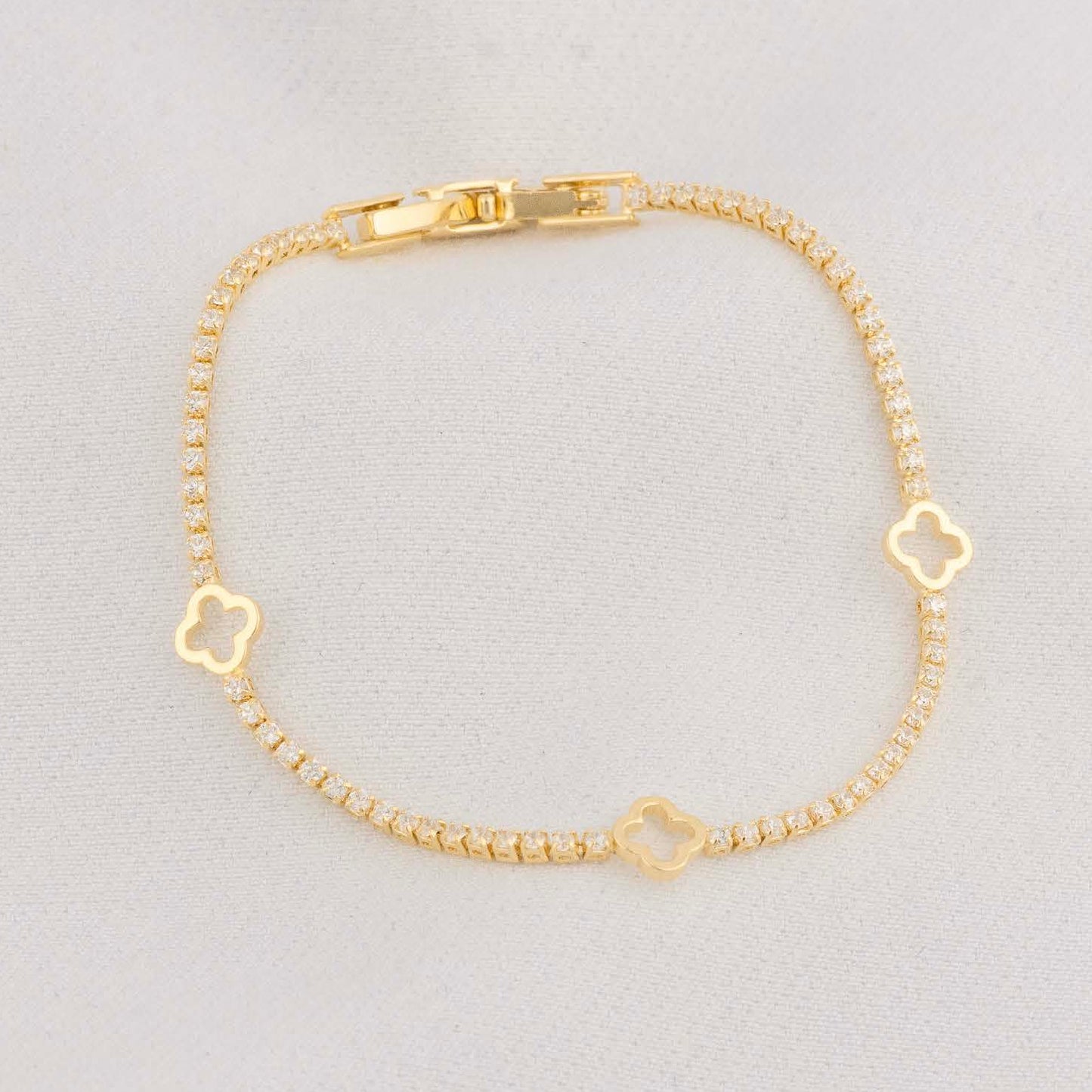 Pulsera tenis 3 trebol
