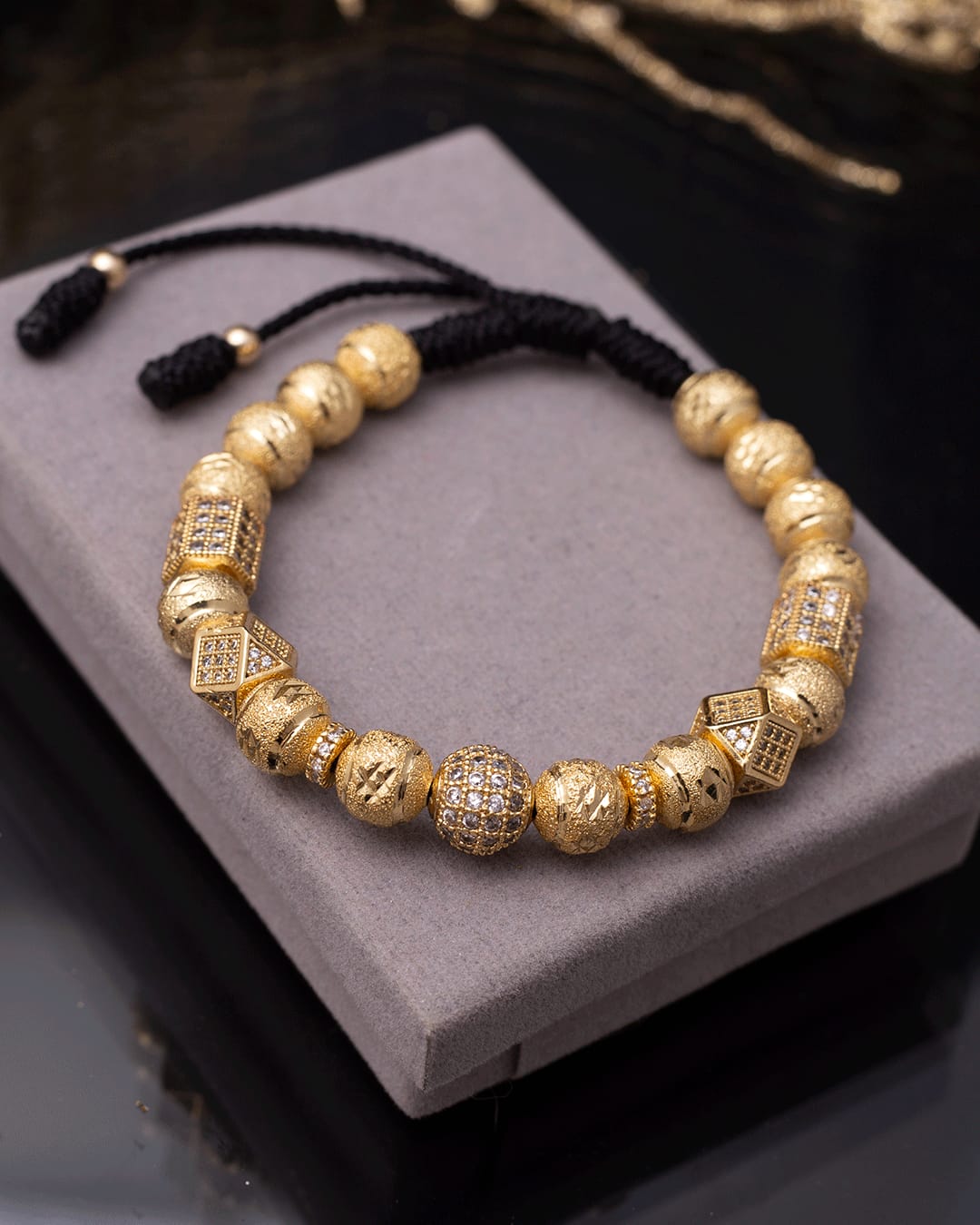 Pulsera Balín Diamantado Con Herraje