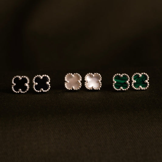 Aretes trébol plata 925