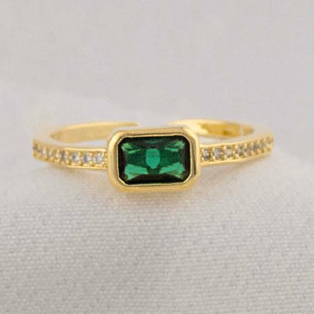 Anillo Piedra Ovalada Verde