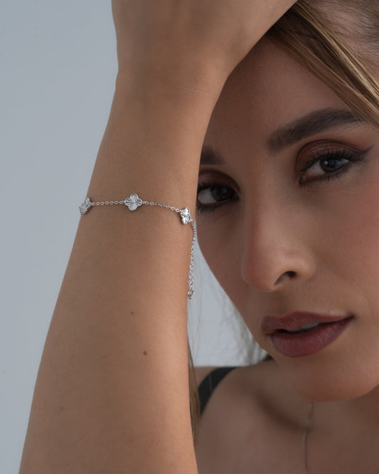 Pulsera Trébol Plateada