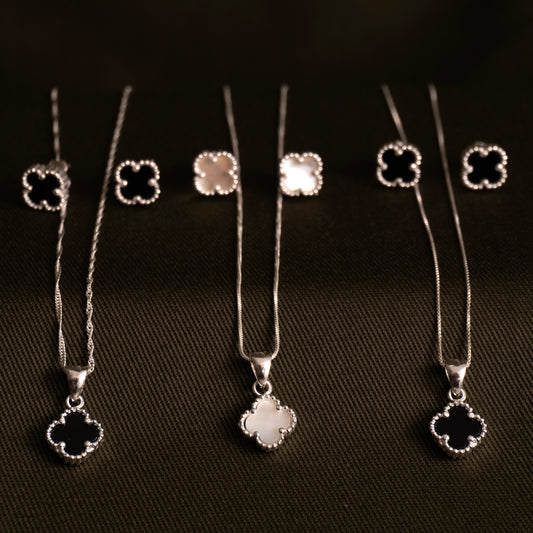Conjunto trébol en plata925
