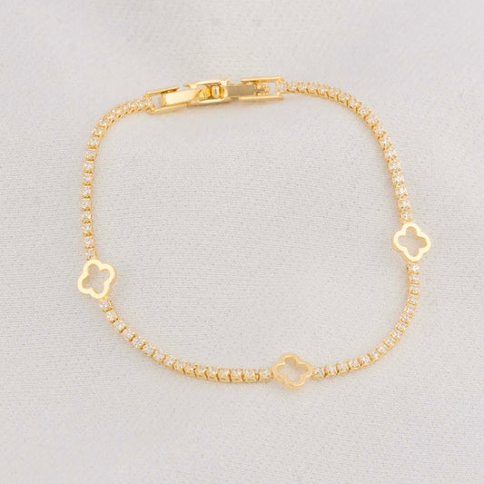 Pulsera tenis 3 trebol