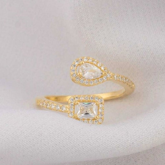 Anillo Compromiso Doble Circon