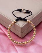 Pulsera con balín diamantado y liso