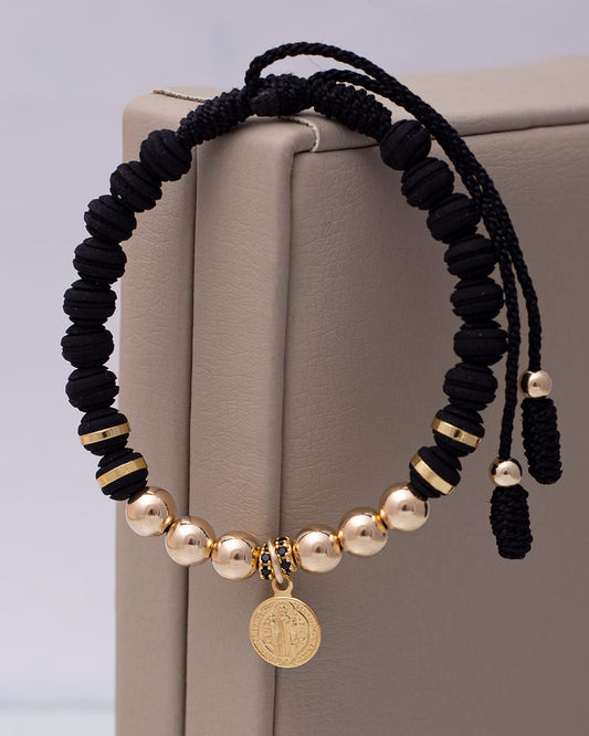 Neoprene bracelet with Saint Benedict charm