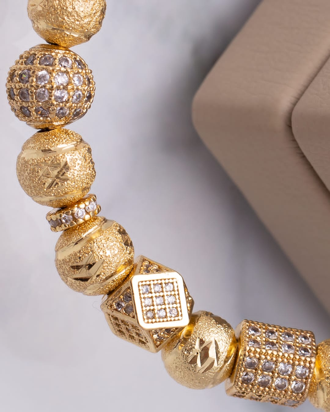 Diamond ball bracelet with hardware