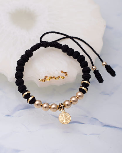 Neoprene bracelet with Saint Benedict charm