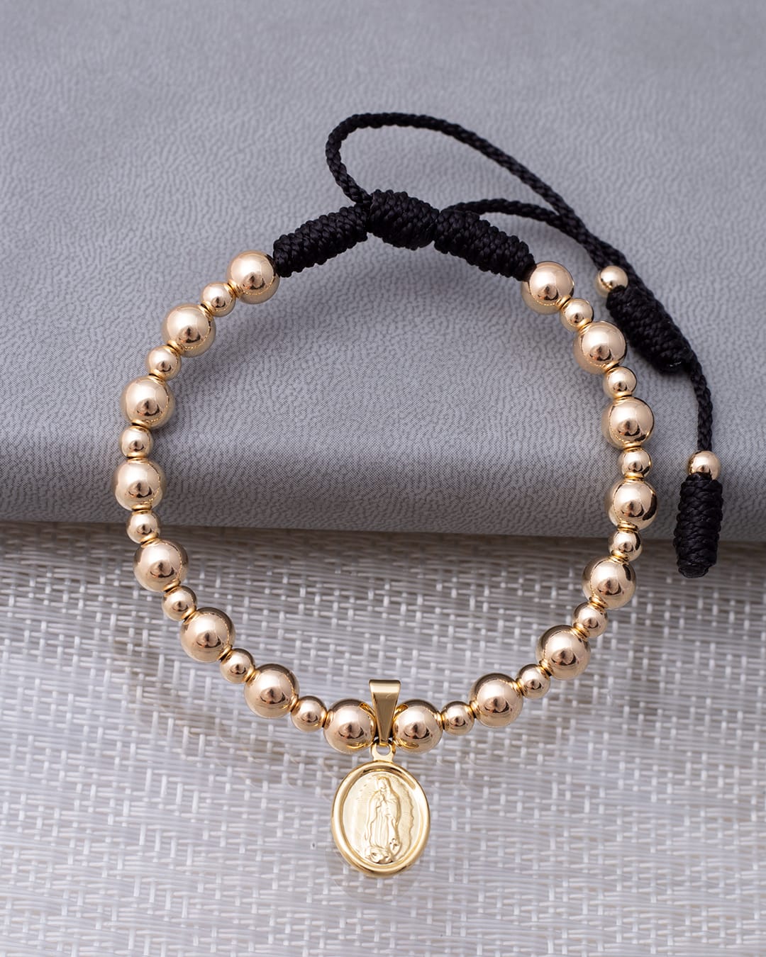 Full balín bracelet with Virgin Guadalupe pendant