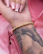 Pulsera con balín diamantado y liso